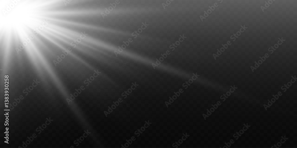 Shining white star effect. On a transparent background. Shining white star effect. On a transparent background.