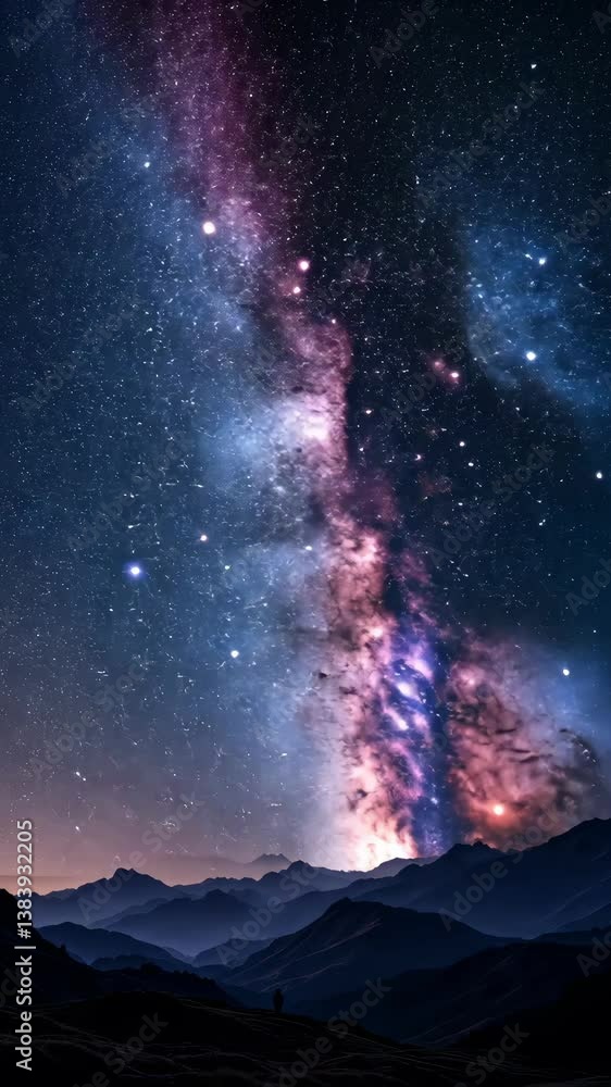 Silhouette Of Person Against A Starry Night Sky Silhouette Of Person Against A Starry Night Sky