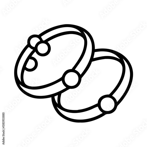 Outline drawing of two bangles bracelets jewelry fashion accessories for women and girls style icon 100