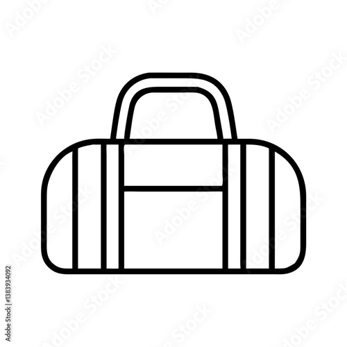 Gym bag duffel bag vector icon outline style for sports travel and fitness activities equipment with handle 100