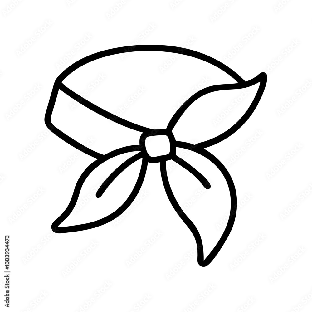 Fototapeta premium Outline bandana headwear fashion accessory vector illustration for design and creativity use case
