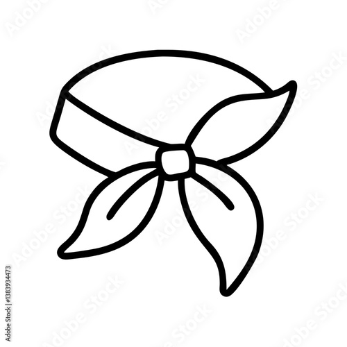 Outline bandana headwear fashion accessory vector illustration for design and creativity use case
