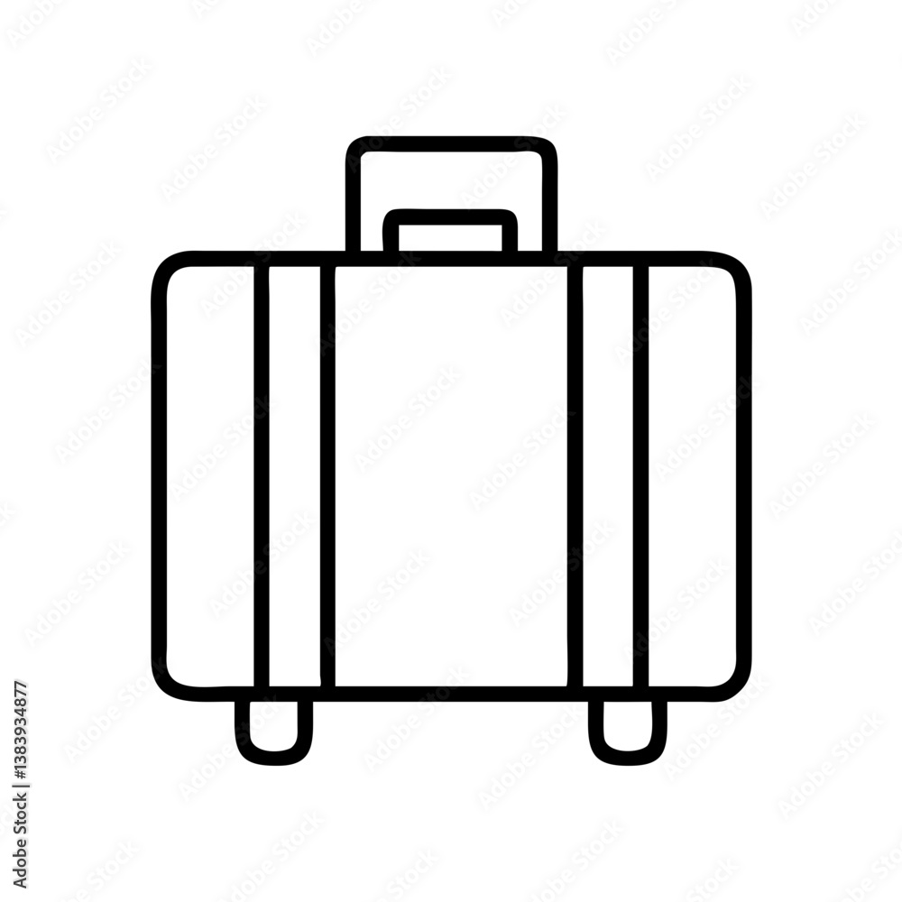 Suitcase luggage travel bag vector icon illustration for vacation trip and business travel design concept Suitcase luggage travel bag vector icon illustration for vacation trip and business travel design concept