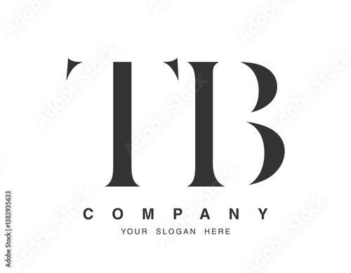 TB logo design. Initial letter t and b serif font style. Creative classic company name typography. Trendy logotype or identity.