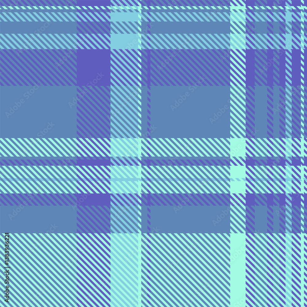 Scratched vector seamless tartan, checks texture pattern textile. Tracery fabric plaid check background in blue and teal colors. Scratched vector seamless tartan, checks texture pattern textile. Tracery fabric plaid check background in blue and teal colors.