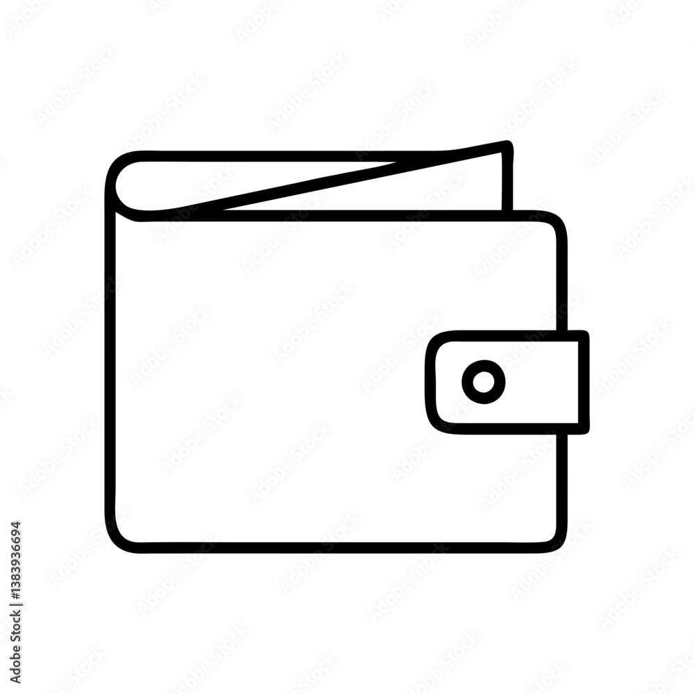 Wallet icon vector illustration for money saving and finance concept in simple outline style design 100 Wallet icon vector illustration for money saving and finance concept in simple outline style design 100