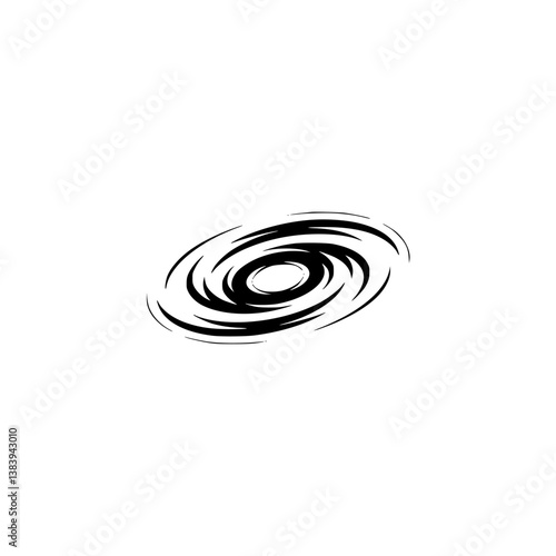 Minimalist Storm Vortex Illustration: Black on White Background