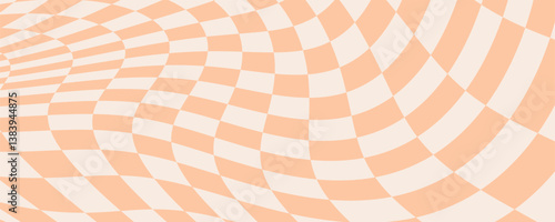 Wavy groovy distorted checkered background set