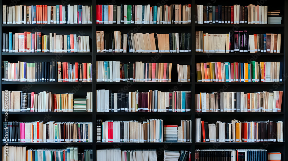 Fototapeta premium Full Shelves Of Books In A Library