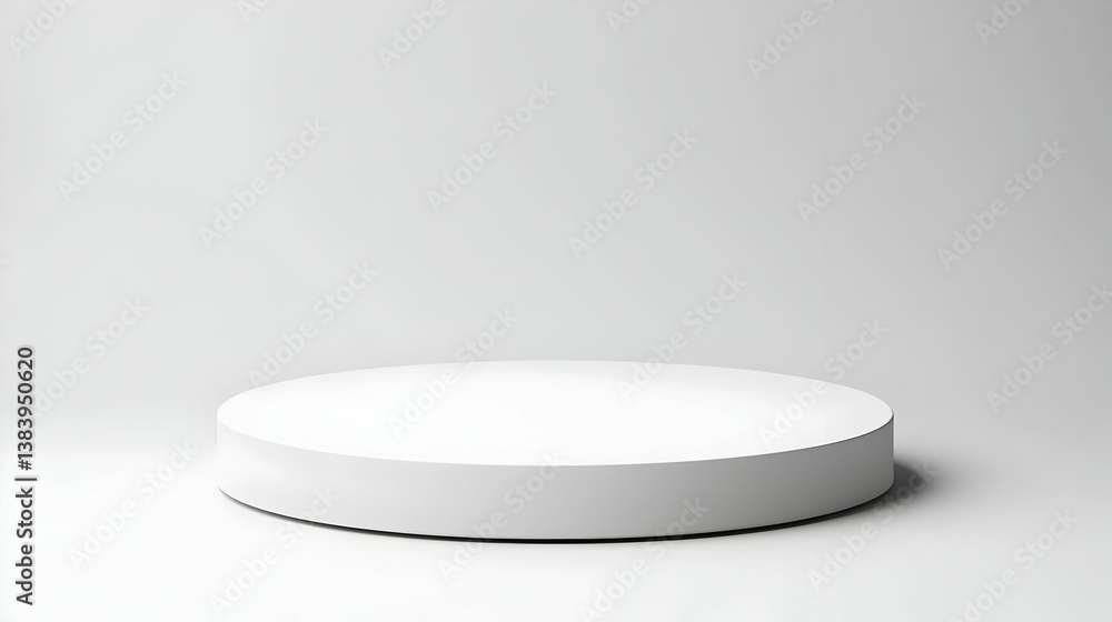 White Round Platform With Empty Space White Round Platform With Empty Space