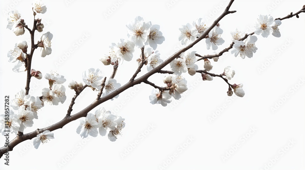 Beautiful Delicate White Plum Blossoms Spring Branch Floral Nature Photography Image Perfect for Springtime Designs and Projects Elegant Botanical Beautiful Delicate White Plum Blossoms Spring Branch Floral Nature Photography Image Perfect for Springtime Designs and Projects Elegant Botanical