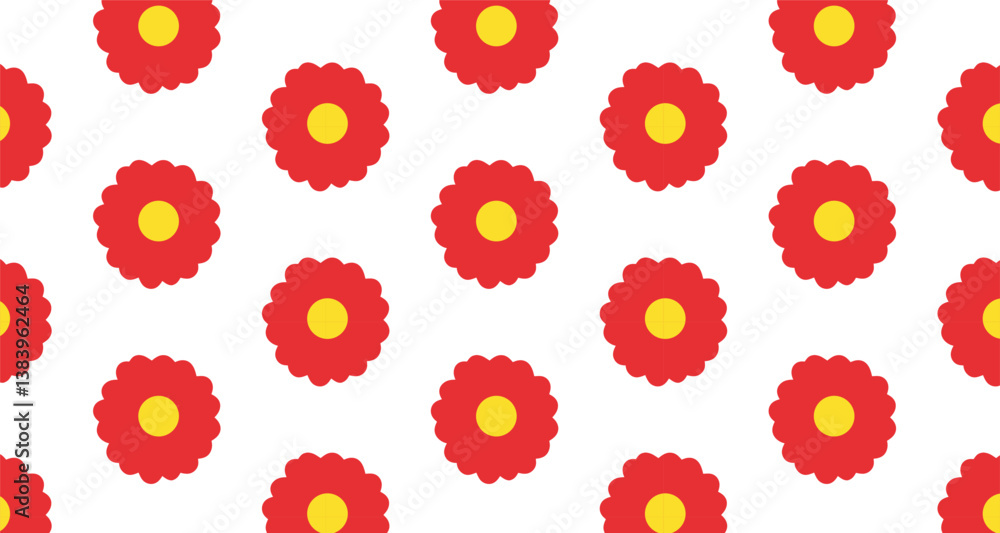 Clean Margenta colour Florals Simple Decorative Flower Pattern on White Canvas Clean Margenta colour Florals Simple Decorative Flower Pattern on White Canvas