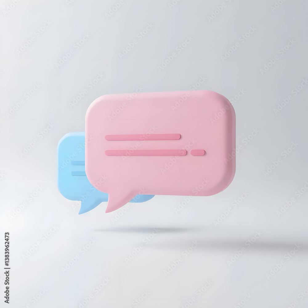 Fototapeta premium 3D Chat Bubble Icon – Messaging, Communication, and Social Media Symbol