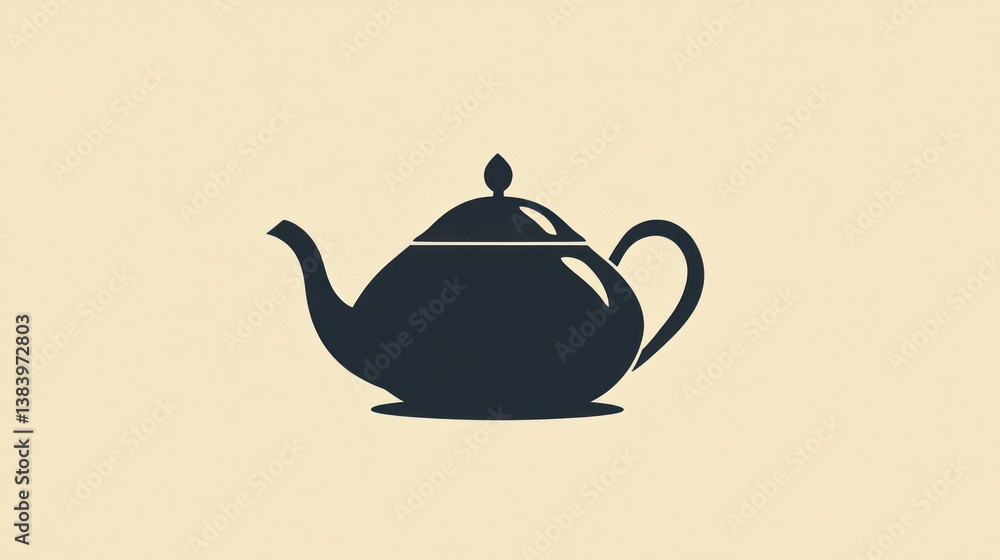 Teapot, brewing, kitchen, beige background, menu design Teapot, brewing, kitchen, beige background, menu design