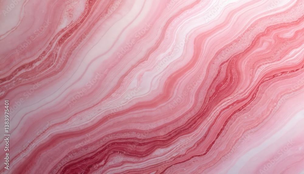 Fototapeta premium Abstract pink marble texture background featuring natural patterns, wavy lines. Natural stone pattern with variations of light pink, red. Luxury interior decor, modern design, stone tile, rock wall.