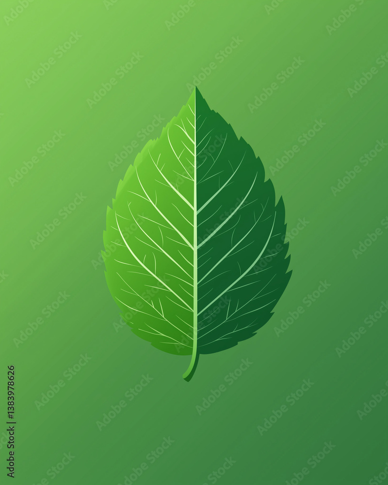 Minimalist green leaf icon – nature conservation and eco-friendly concept