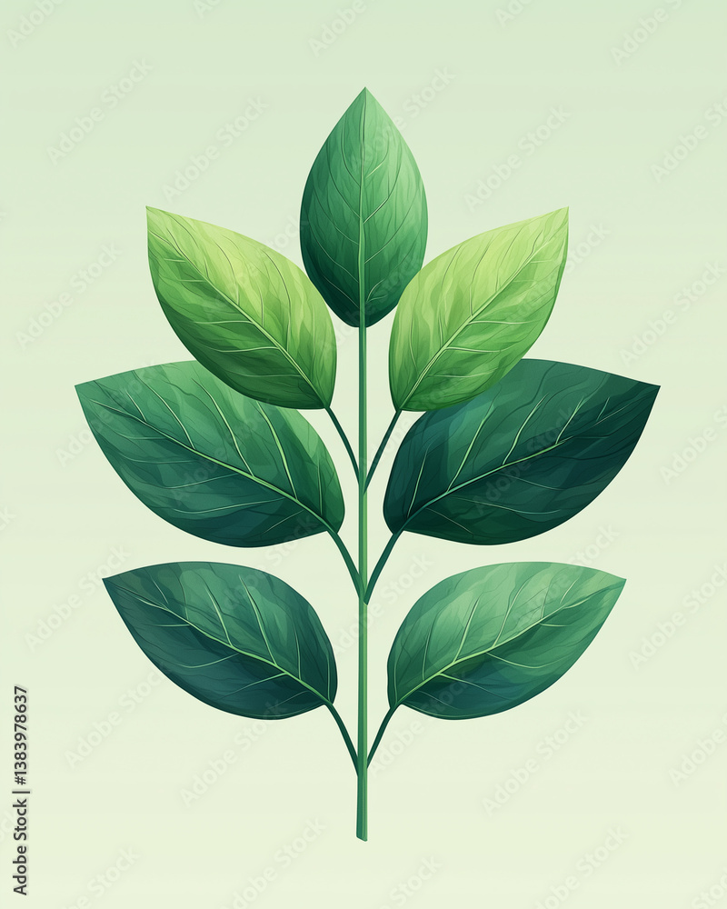 Minimalist green leaf icon – nature conservation and eco-friendly concept