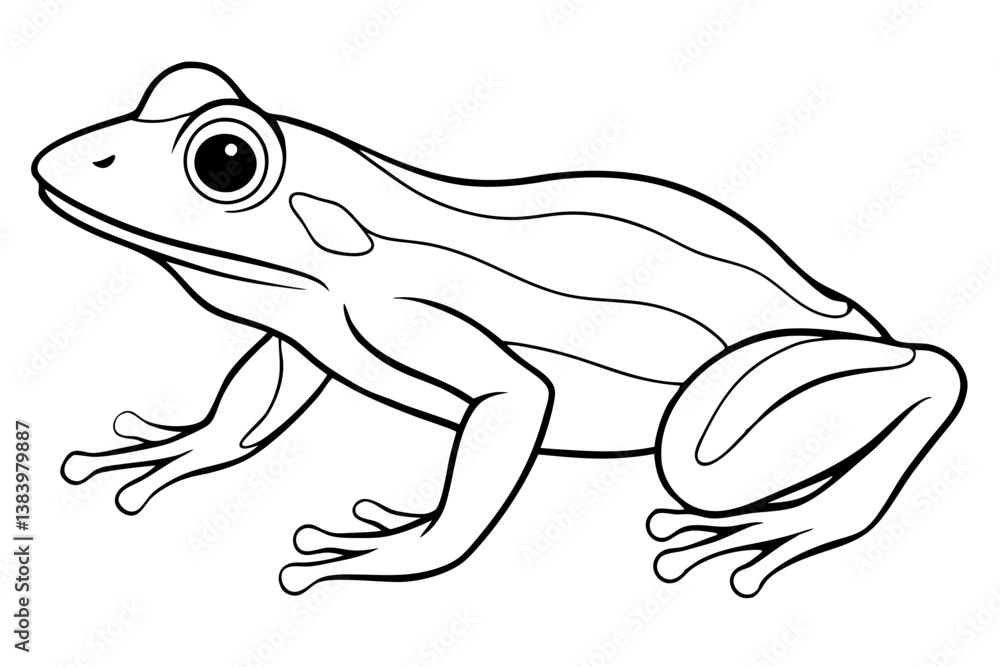 Naklejka premium frog silhouette line art vector illustration with a white background