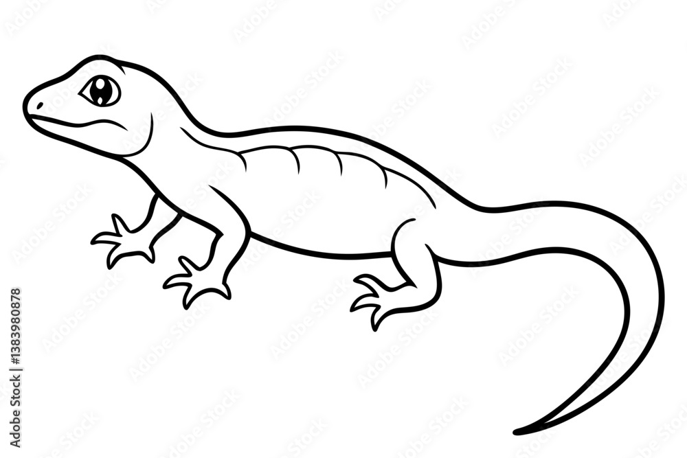 gecko silhouette line art vector illustration with a white background gecko silhouette line art vector illustration with a white background