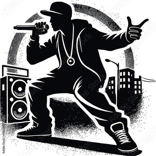Street Freestyle Rapper Silhouette