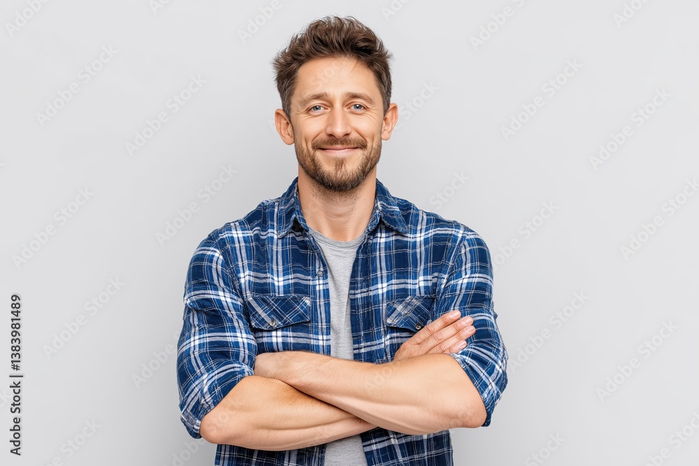 Smiling Man Portrait, Studio Shot
Smiling Man Portrait, Studio Shot