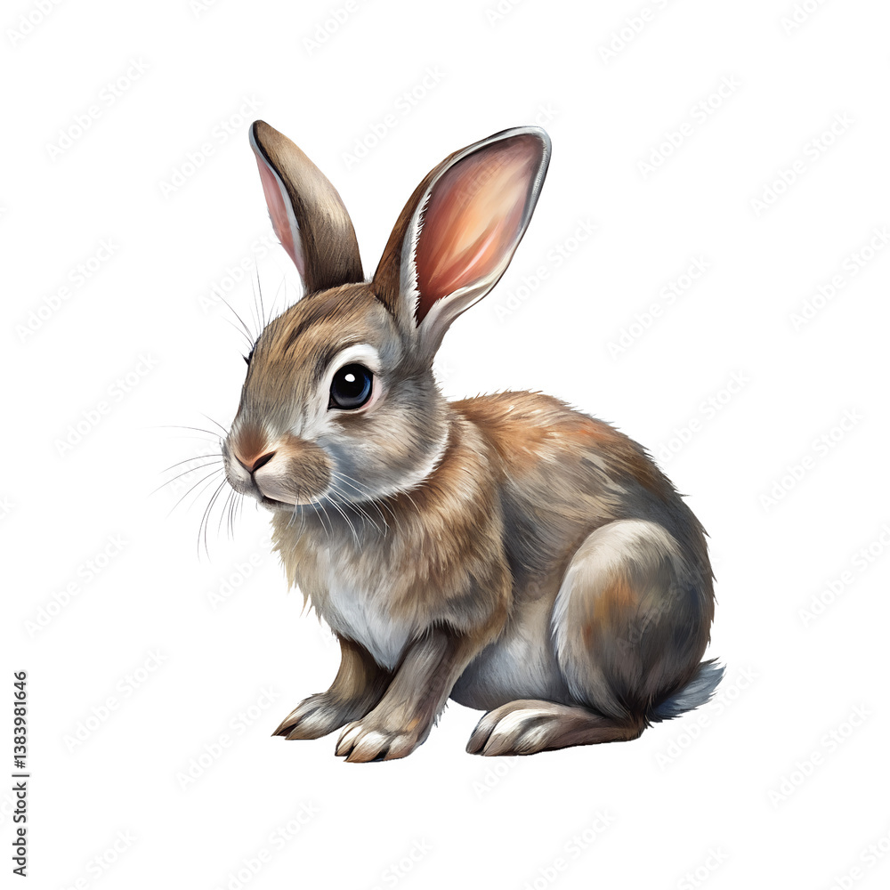 Fototapeta premium Adorable bunny transparent PNG image for designers