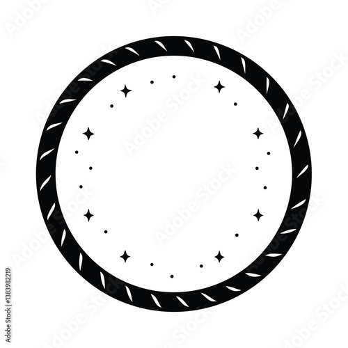 black and white round frame
