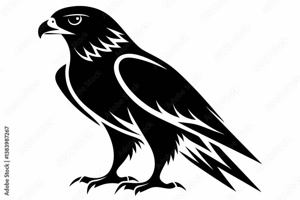 hawk silhouette line art vector illustration with a white background hawk silhouette line art vector illustration with a white background