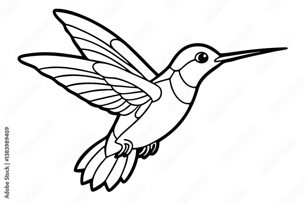 hummingbird silhouette line art vector illustration with a white background hummingbird silhouette line art vector illustration with a white background