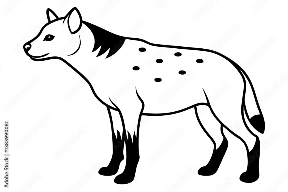 hyena silhouette line art vector illustration with a white background hyena silhouette line art vector illustration with a white background