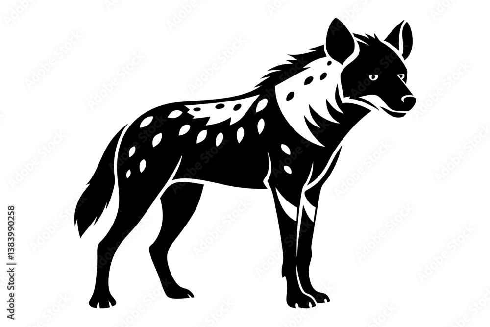 hyena silhouette line art vector illustration with a white background hyena silhouette line art vector illustration with a white background