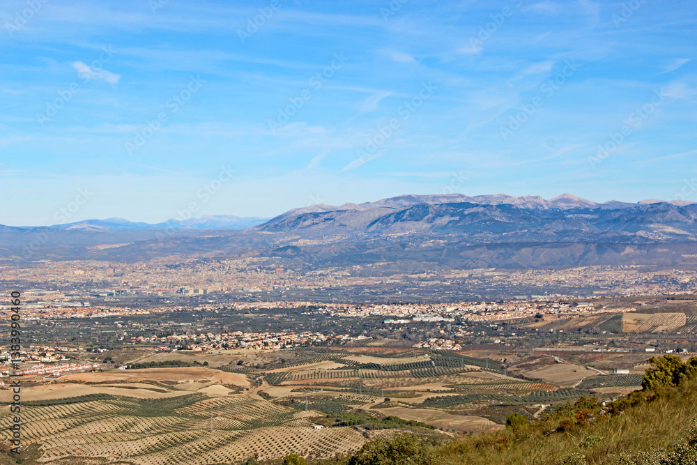 Naklejka premium Hills above Cenes in the Sierra Nevada, Spain 