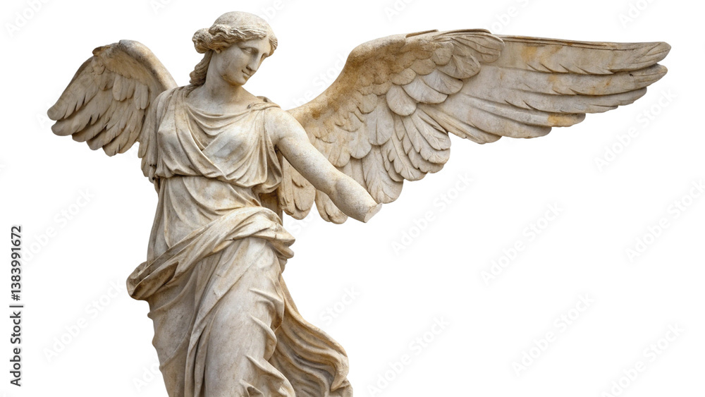 Fototapeta premium angel statue isolated on white