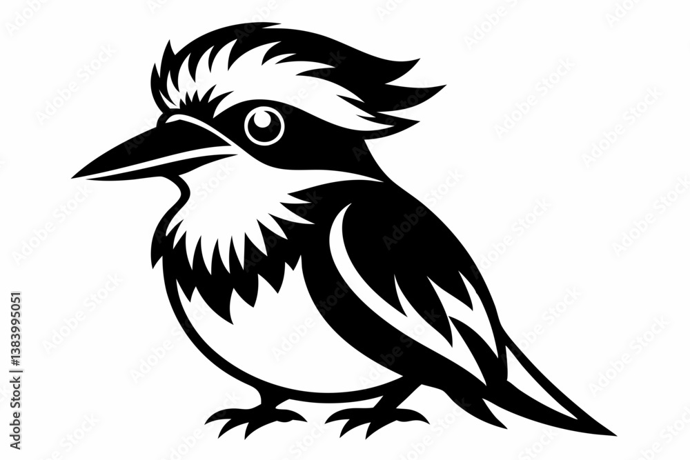 kookaburra silhouette line art vector illustration with a white background kookaburra silhouette line art vector illustration with a white background