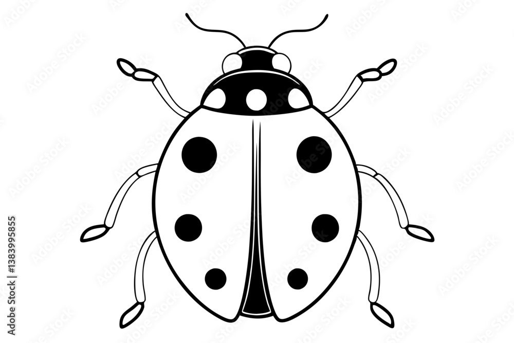 ladybug silhouette line art vector illustration with a white background ladybug silhouette line art vector illustration with a white background