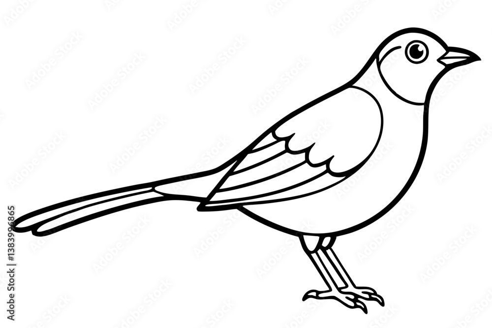 Obraz premium lark silhouette line art vector illustration with a white background