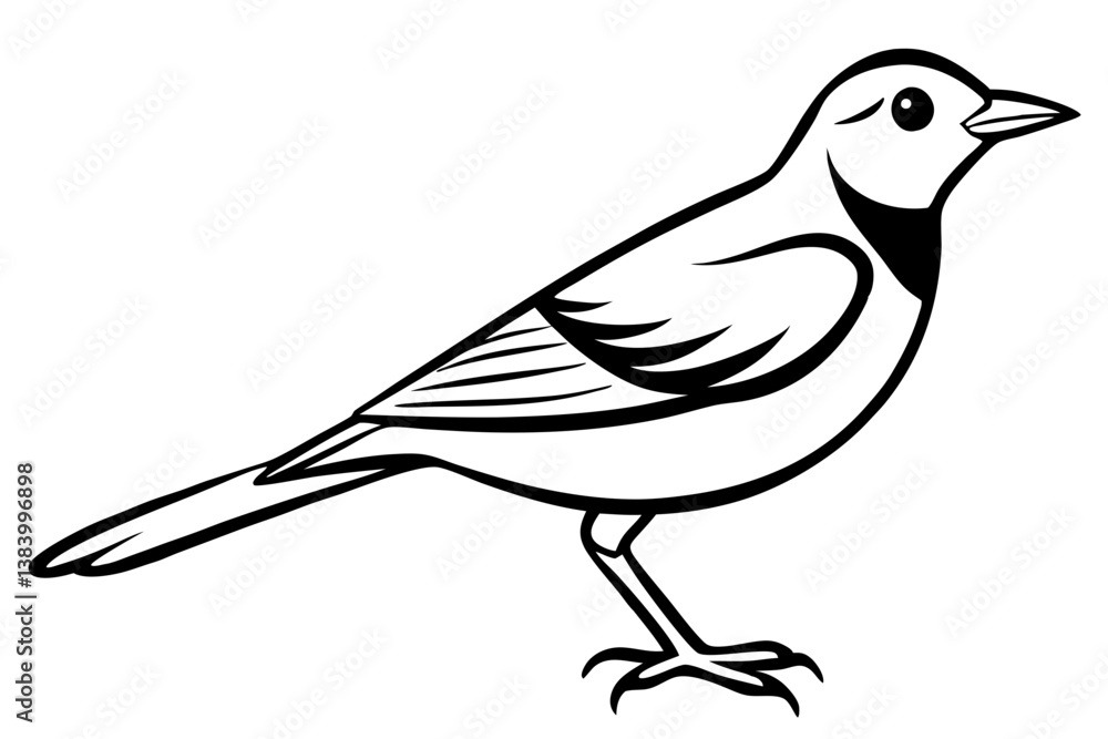 Obraz premium lark silhouette line art vector illustration with a white background