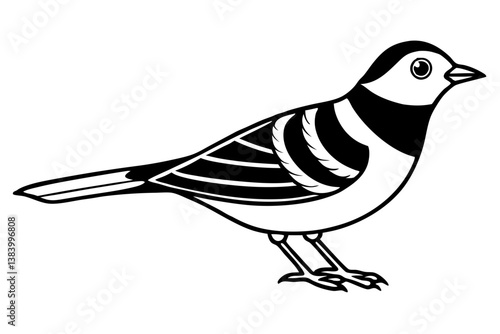 lark silhouette line art vector illustration with a white background