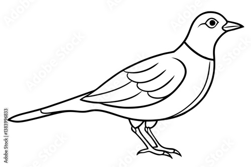 lark silhouette line art vector illustration with a white background
