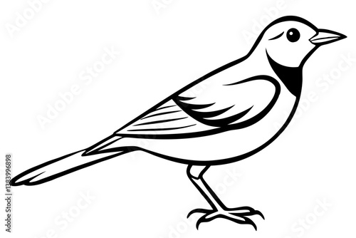 lark silhouette line art vector illustration with a white background