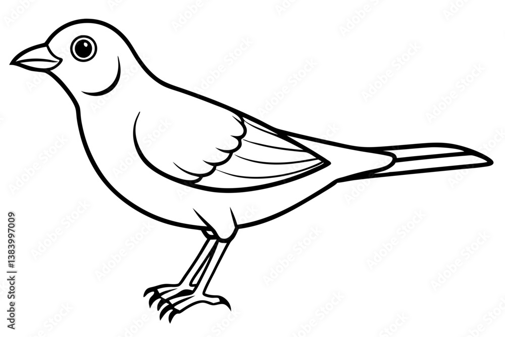 Obraz premium lark silhouette line art vector illustration with a white background