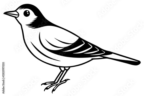 lark silhouette line art vector illustration with a white background