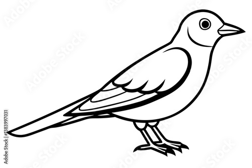 lark silhouette line art vector illustration with a white background