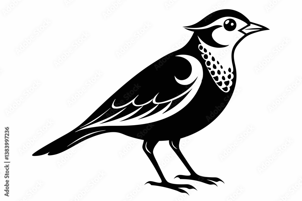 Obraz premium lark silhouette line art vector illustration with a white background