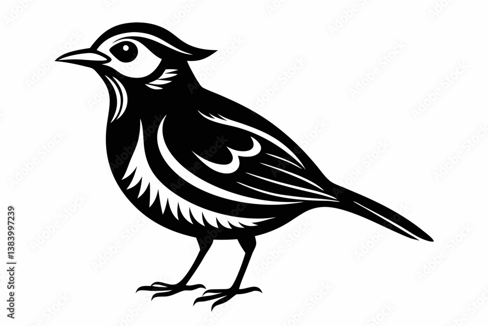 Obraz premium lark silhouette line art vector illustration with a white background