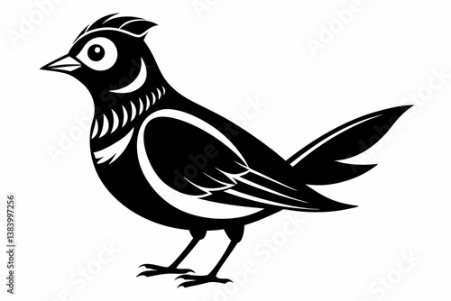 lark silhouette line art vector illustration with a white background