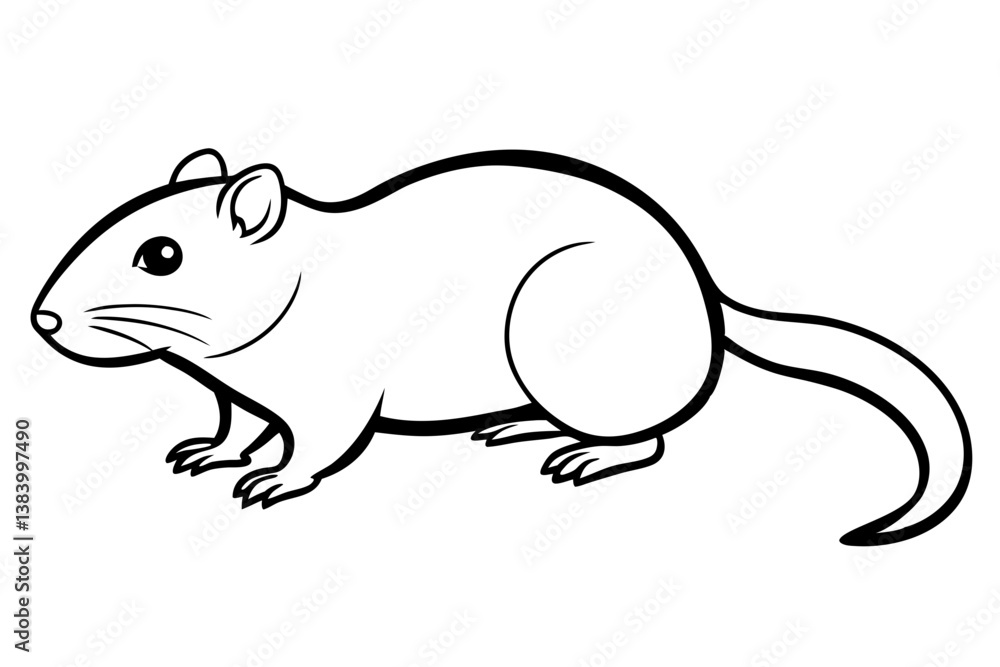lemming silhouette line art vector illustration with a white background lemming silhouette line art vector illustration with a white background