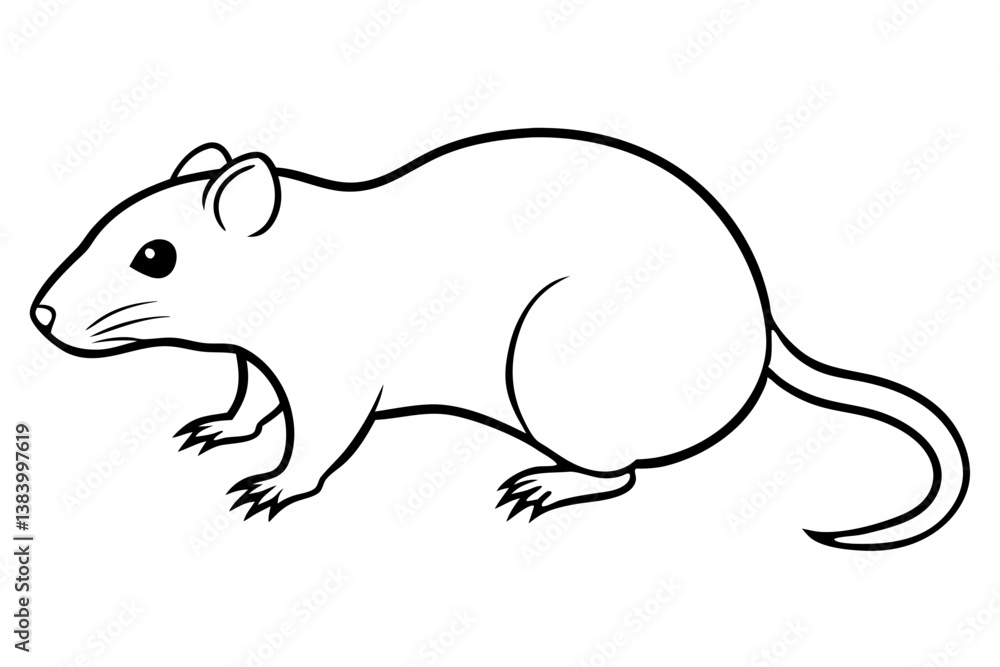 lemming silhouette line art vector illustration with a white background lemming silhouette line art vector illustration with a white background
