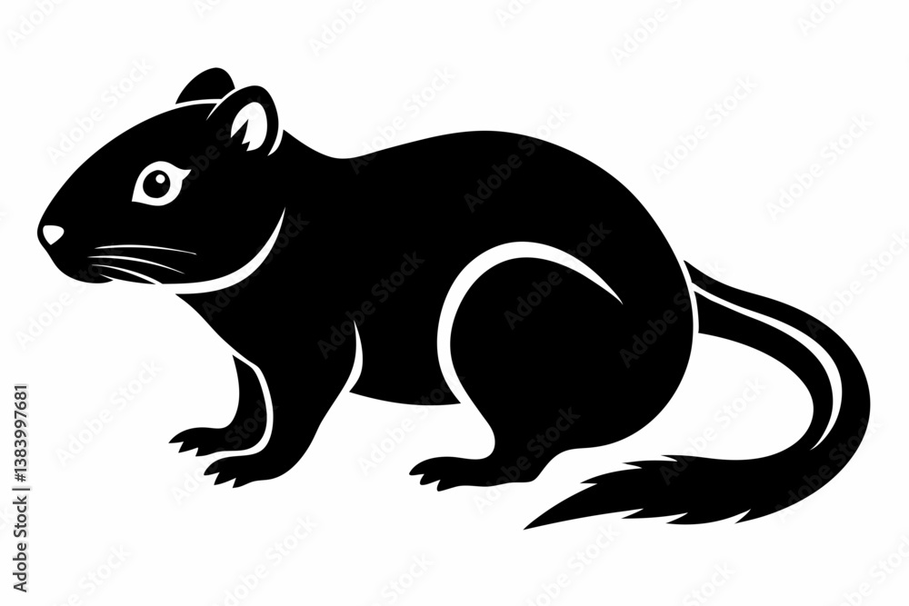 Fototapeta premium lemming silhouette line art vector illustration with a white background