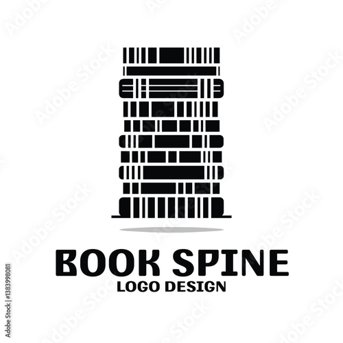 Book Spine Vector Logo Design